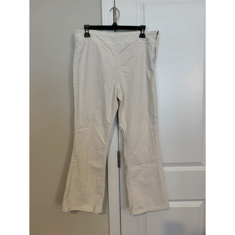 Free People In My Feelings Velvet Crop Flare Pants Cream Womens Medium
